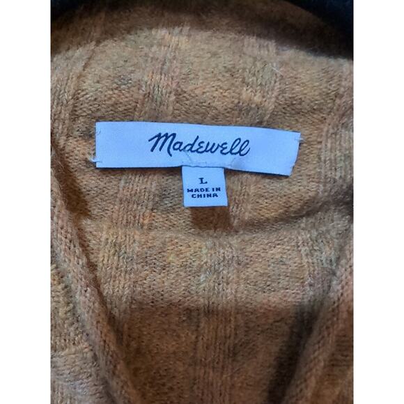 Madewell Evercrest Sweater L Alpaca Merino Wool Blend Mock Neck Soft Mustard - Picture 4 of 9